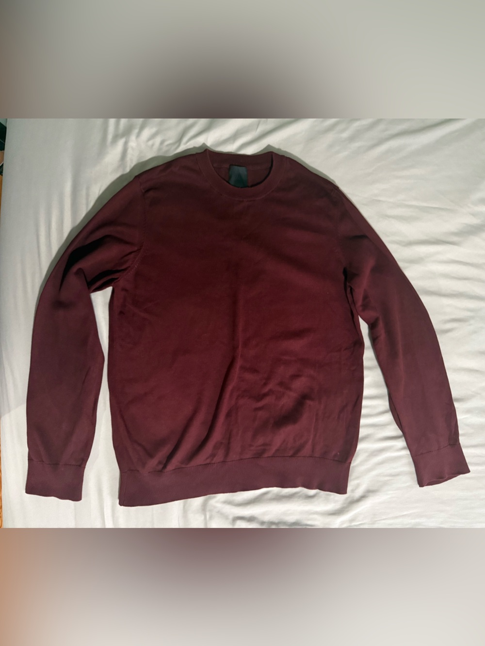 H&M Burgundy 100% Cotton Crewneck Sweater